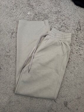 Zenana Outfitters Light Gray Wide Leg Pants with Branded Tab